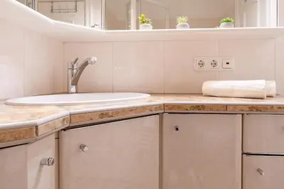 Küche/Küchenzeile in der Unterkunft Haus Meeresstrand Wohnung 106