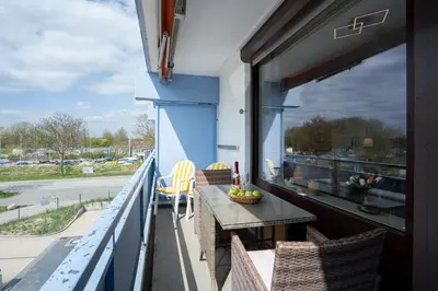 Ein Balkon oder eine Terrasse in der Unterkunft Seetempel Wohnung 23