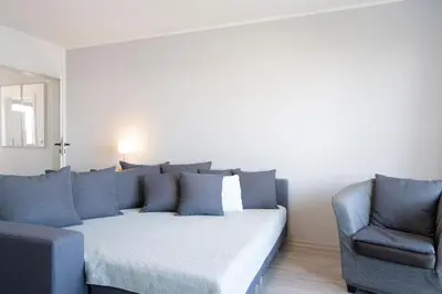 Ein Sitzbereich in der Unterkunft Strandresidenz Lütte Deern 10