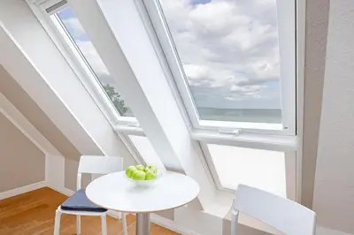 Ein Balkon oder eine Terrasse in der Unterkunft Strandallee 128- Seesternchen