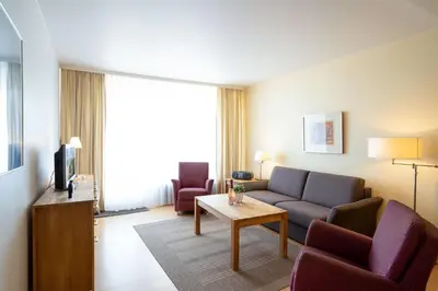 Ein Sitzbereich in der Unterkunft Haus Meeresstrand Seeseite