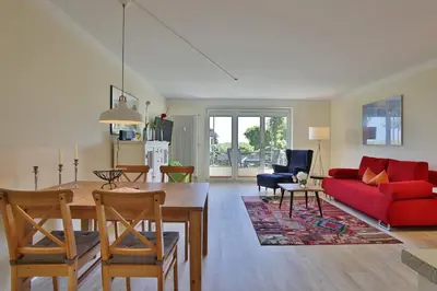 Ein Sitzbereich in der Unterkunft Strandduene Stranddüne Appartement 3
