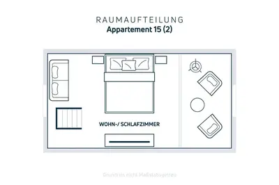 Grundriss der Unterkunft Moderne Maisonette Ferienwohnung mit Gartenzugang, nur 7 Gehminuten zum Strand, Parkplatz & Fahrradunterstellplatz