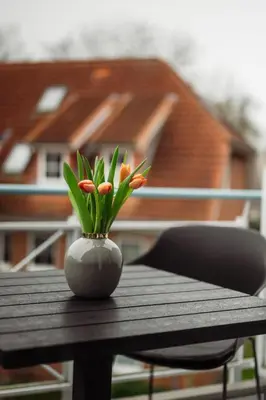 Ein Balkon oder eine Terrasse in der Unterkunft App Ostseebrise