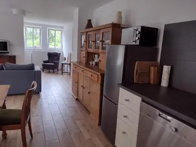 Küche/Küchenzeile in der Unterkunft Fewo nahe der Ostsee bei Lübeck