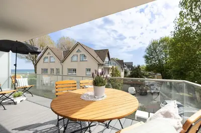 Ein Balkon oder eine Terrasse in der Unterkunft View 91 Sonnenschein Scharbeutz