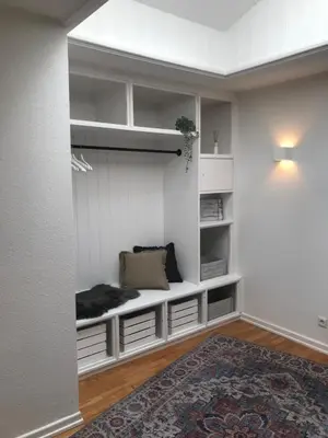 Ein Sitzbereich in der Unterkunft Alte Glaserei Travemünde