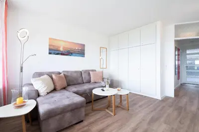 Ein Sitzbereich in der Unterkunft Ferienpark Sierksdorf App 27 - Strandlage