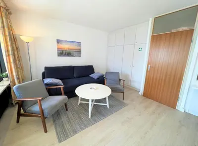 Ein Sitzbereich in der Unterkunft Ferienpark Sierksdorf App 53 - Strandlage