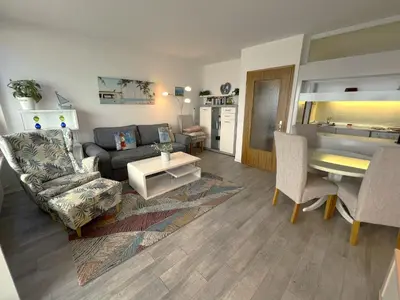 Ein Sitzbereich in der Unterkunft Ferienpark Sierksdorf App 320 - Strandlage