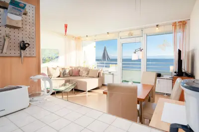 Ein Sitzbereich in der Unterkunft Ferienpark Sierksdorf App 294 - Strandlage