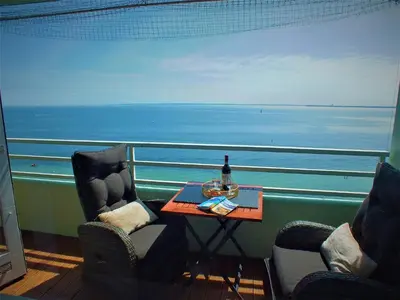 Ein allgemeiner Meerblick oder ein Meerblick von der Ferienwohnung aus