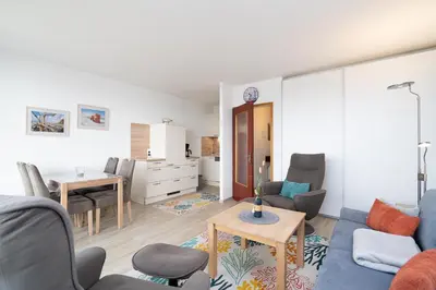 Ein Sitzbereich in der Unterkunft Ferienpark Sierksdorf App 444 - Strandlage