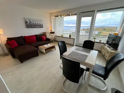 Ein Sitzbereich in der Unterkunft Ferienpark Sierksdorf App 453 - Strandlage