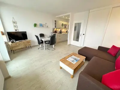 Ein Sitzbereich in der Unterkunft Ferienpark Sierksdorf App 453 - Strandlage
