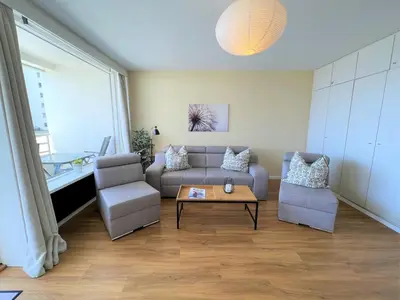 Ein Sitzbereich in der Unterkunft Ferienpark Sierksdorf App 369 - Strandlage