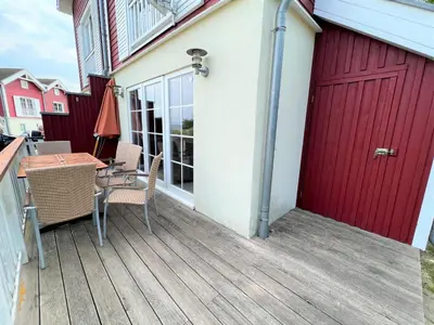 Ein Balkon oder eine Terrasse in der Unterkunft Strandpark Sierksdorf H080