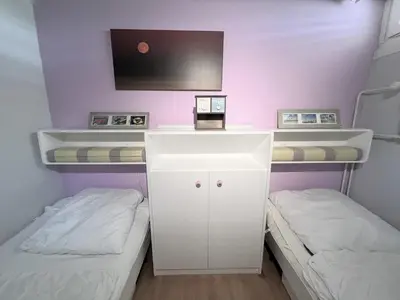 Ein Bett oder Betten in einem Zimmer der Unterkunft Ferienpark Sierksdorf App 549 - Strandlage