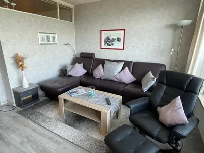 Ein Sitzbereich in der Unterkunft Ferienpark Sierksdorf App 778 - Strandlage