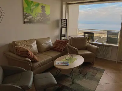 Ein Sitzbereich in der Unterkunft Ferienpark Sierksdorf App 503 - Strandlage
