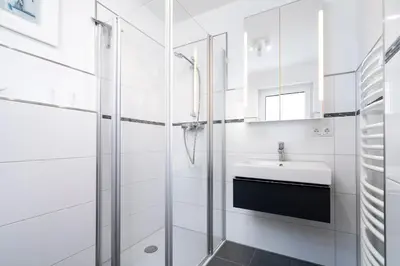 Ein Badezimmer in der Unterkunft Objekte in Sierksdorf Heimathafen 54 10