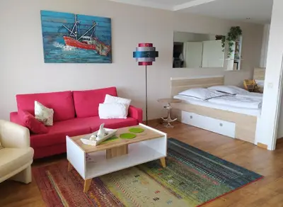 Ein Bett oder Betten in einem Zimmer der Unterkunft Ferienpark Sierksdorf App 544 - Strandlage