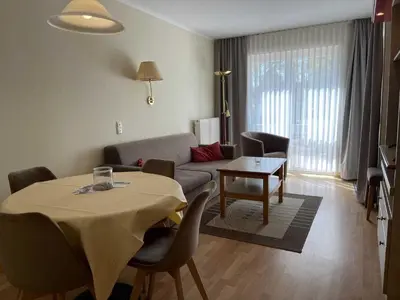 Ein Sitzbereich in der Unterkunft Haus Niedersachsen Apartment 4