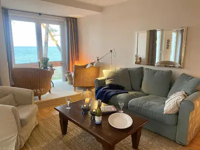 Ein Sitzbereich in der Unterkunft Haus Niedersachsen Apartment 9