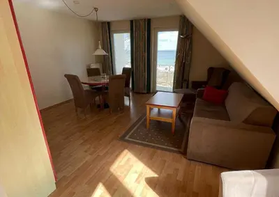 Ein Sitzbereich in der Unterkunft Haus Niedersachsen Apartment 10