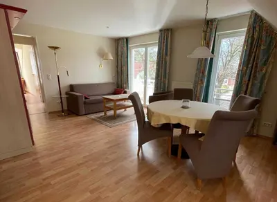 Ein Sitzbereich in der Unterkunft Haus Niedersachsen Apartment 11
