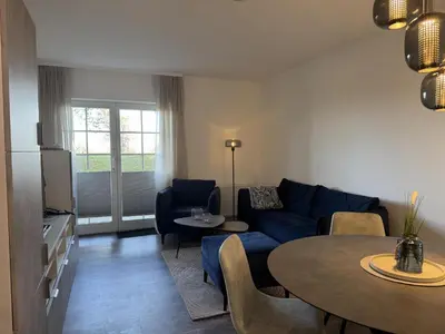 Ein Sitzbereich in der Unterkunft Haus Kiek Ut Apartment 21
