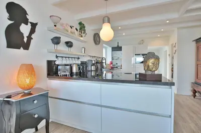 Küche/Küchenzeile in der Unterkunft Strandallee 10 Penthouse Seaview