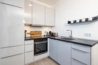 Küche/Küchenzeile in der Unterkunft Ostsee Suite 1 - Strandperle