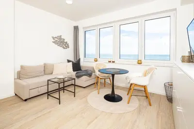 Ein Sitzbereich in der Unterkunft Ostsee Suite 4 - Strandperle