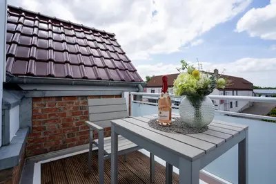 Ein Balkon oder eine Terrasse in der Unterkunft Kleines Glück
