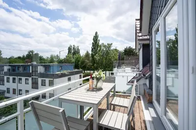 Ein Balkon oder eine Terrasse in der Unterkunft Kleines Glück