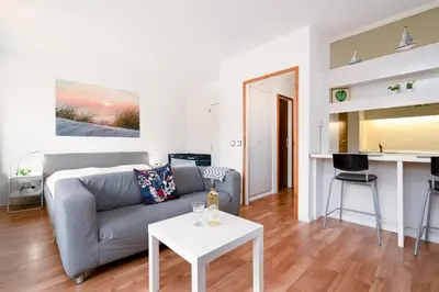 Ein Sitzbereich in der Unterkunft Ferienpark Sierksdorf App 614 - Strandlage