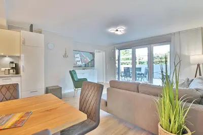 Küche/Küchenzeile in der Unterkunft Appartementhaus Pönitzer Chaussee Auszeit Appartement Nr 7