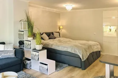 Ein Bett oder Betten in einem Zimmer der Unterkunft Feriendomizil Neue Bergstrasse Little Suite Dream