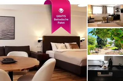 Ein Sitzbereich in der Unterkunft Charmante strandnahe Ferienwohnung im Untergeschoss mit gratis Bettwäsche-Paket