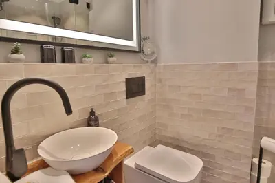 Ein Badezimmer in der Unterkunft Haus Waldburg Appartement 07 