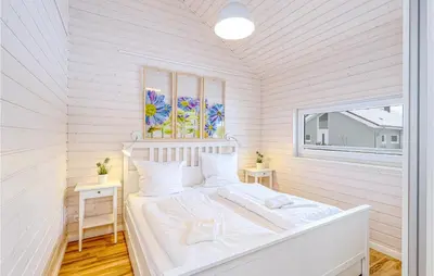 Ein Bett oder Betten in einem Zimmer der Unterkunft Beautiful Home In Krems Iiwarderbrück