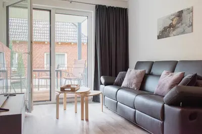 Ein Sitzbereich in der Unterkunft Ferienwohnung Stern 3 Scharbeutz