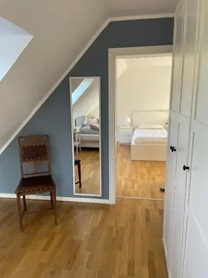 Ein Bett oder Betten in einem Zimmer der Unterkunft Ferienhaus Storchennest