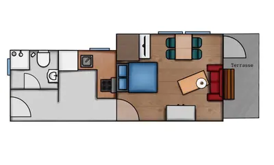 Grundriss der Unterkunft Ferienwohnung Gartenblick - Idylle am Travetal