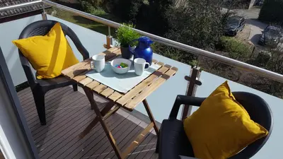 Ein Balkon oder eine Terrasse in der Unterkunft Ferienwohnung Beste - für eine entspannte Auszeit