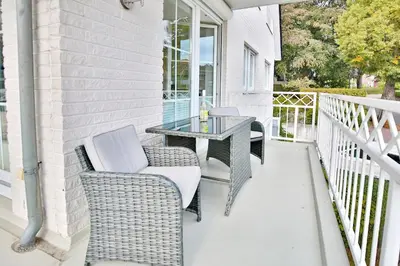 Ein Balkon oder eine Terrasse in der Unterkunft Residenz am Kurpark Residenz am Kurpark Appartement 4