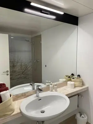 Ein Badezimmer in der Unterkunft Appartment bezaubernder Landblick