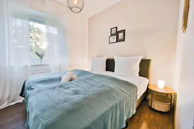Ein Bett oder Betten in einem Zimmer der Unterkunft HejU - Altbau meets Design - Parkplatz - Netflix