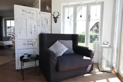 Ein Sitzbereich in der Unterkunft Ferienwohnung 